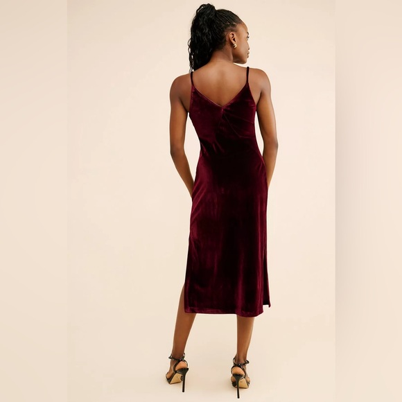Anthropologie Hutch Velvet Slip Midi Dress - Picture 2 of 8
